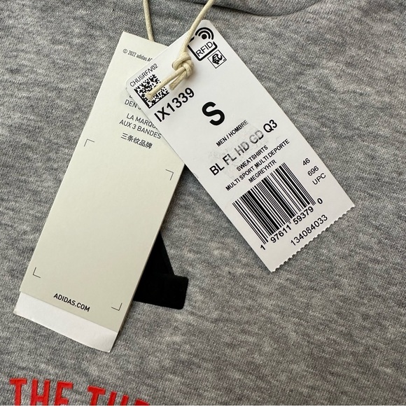 Adidas Hoodie Multi Sport Hooded Sweatshirt Work Out Men’s Size S Gray - Picture 4 of 11